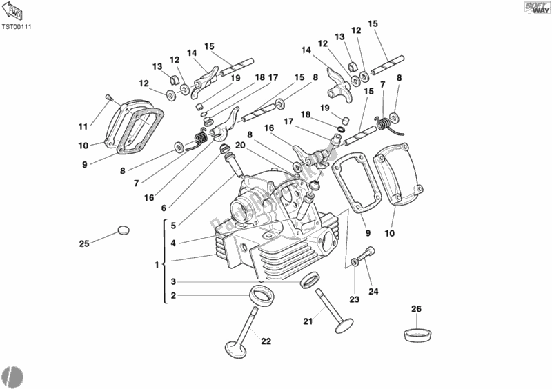 Todas las partes para Culata Vertical de Ducati Supersport 800 S 2003